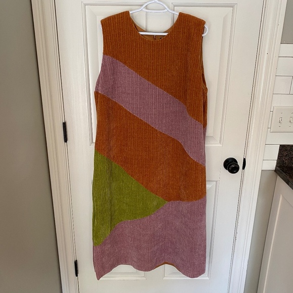 Anthropologie Hutch Jordy Dress Copper Colorblock Chenille Dress 33923 - Picture 7 of 16